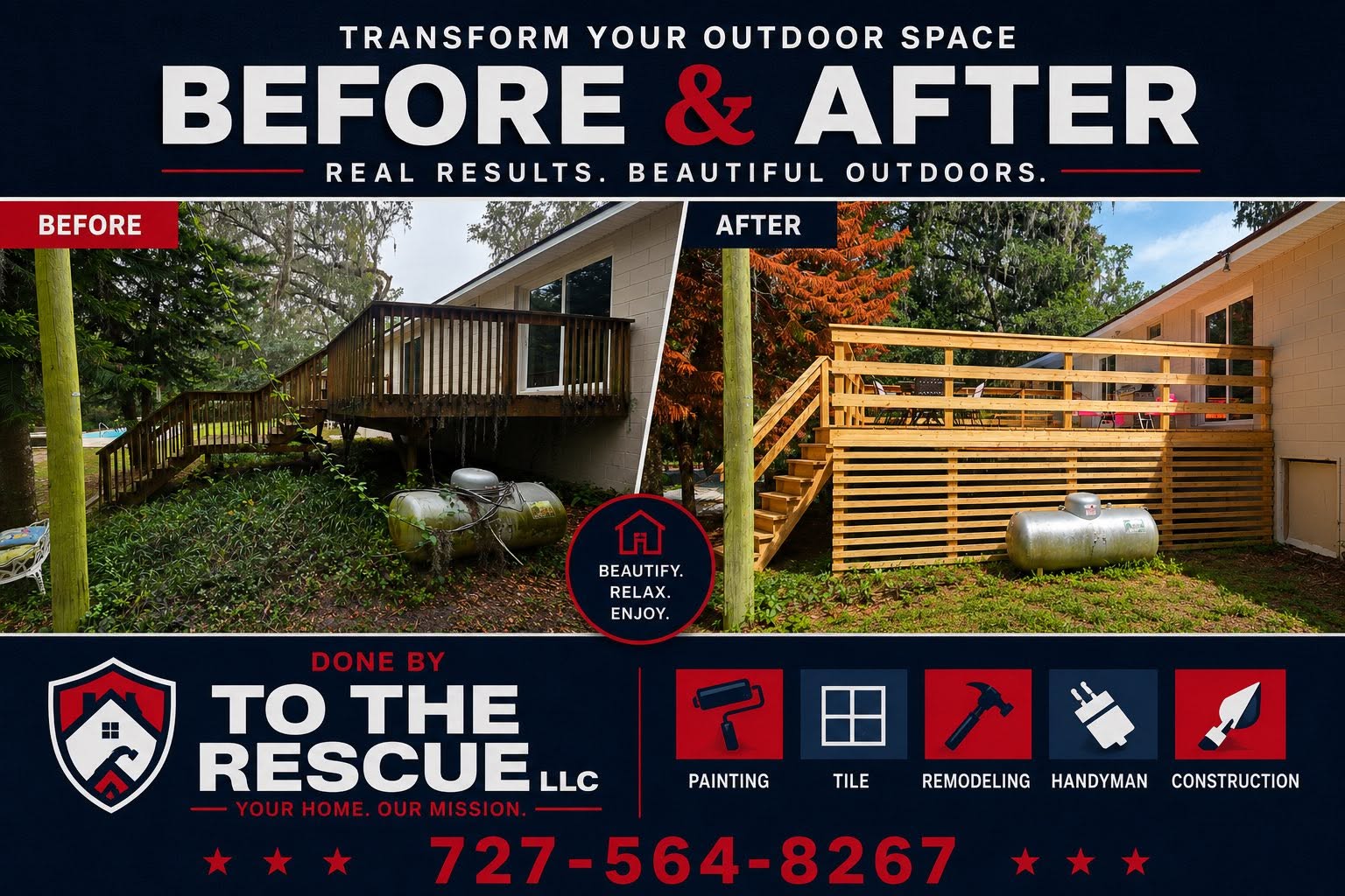 Before and after remodeling project in Hernando County FL