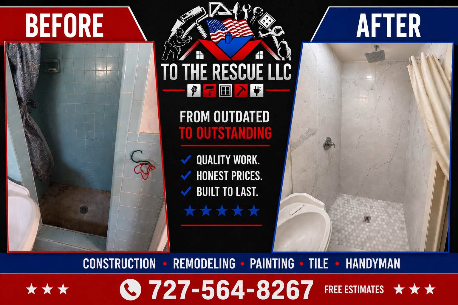 Before and after home services project in Brooksville FL